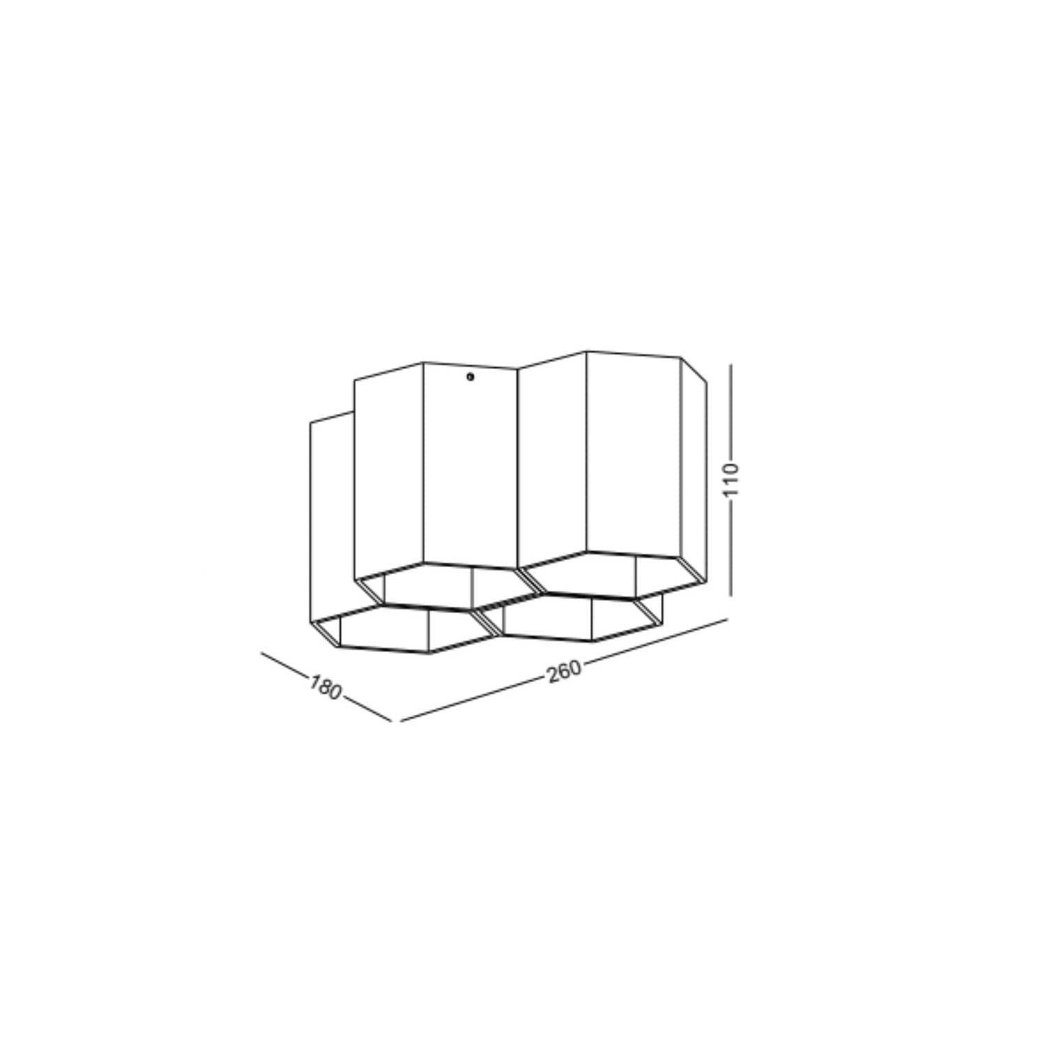 Hexagon 4 GU10 přisazené svítidlo