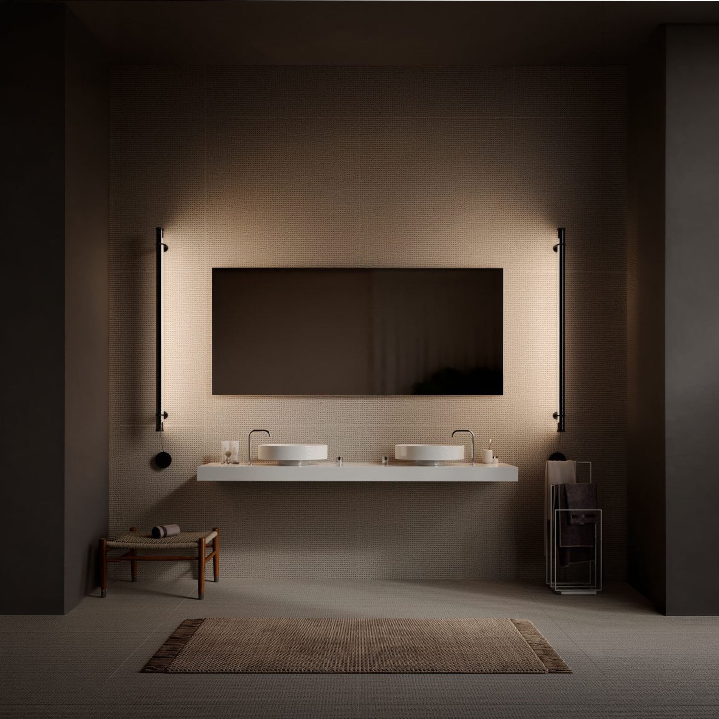 Marset Fris LED bronzefarbene Wandleuchte  mit Kabel