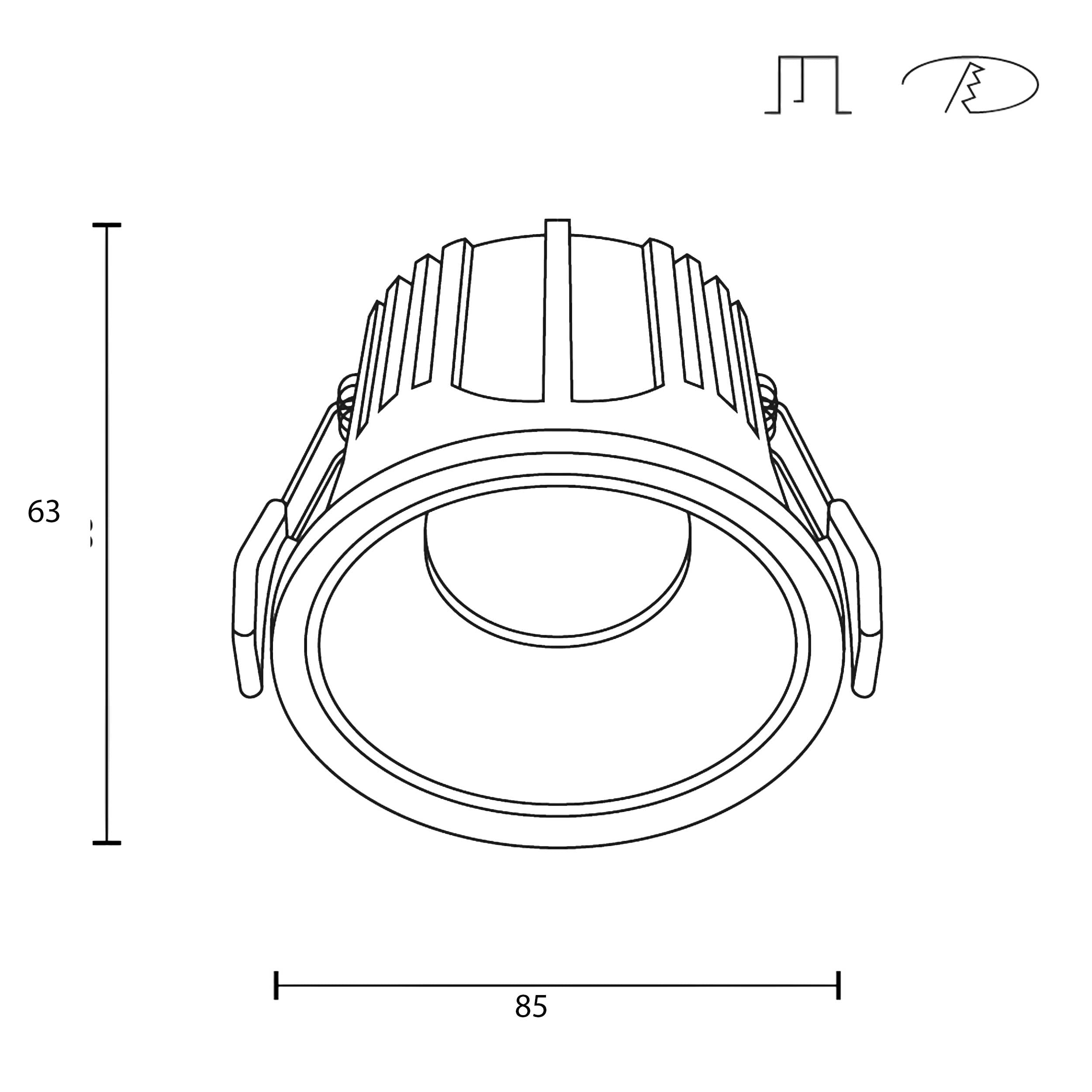 Maytoni Downlight Alfa LED 36° Einbau-Rundleuchte  schwarz