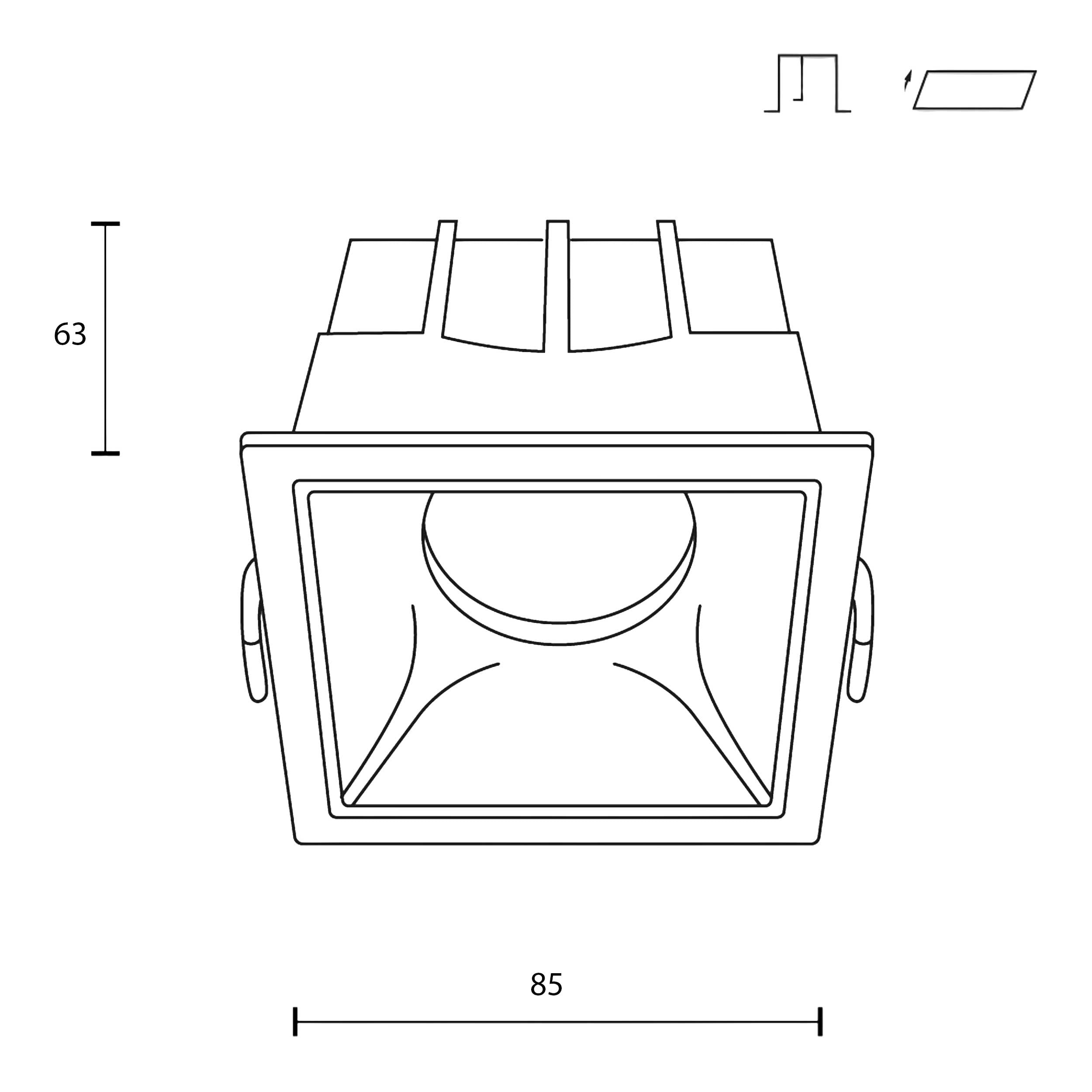 Maytoni Downlight Alfa LED 15 W 36° Einbau-Quadratleuchte  weiß