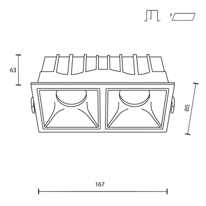 Maytoni Downlight Alfa LED 15 W 36° Einbau-Quadratleuchte  weiß