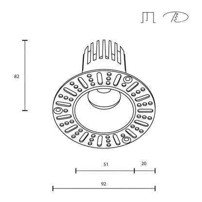 Maytoni Downlight Dip LED 50° Einbau-Rundleuchte  weiß