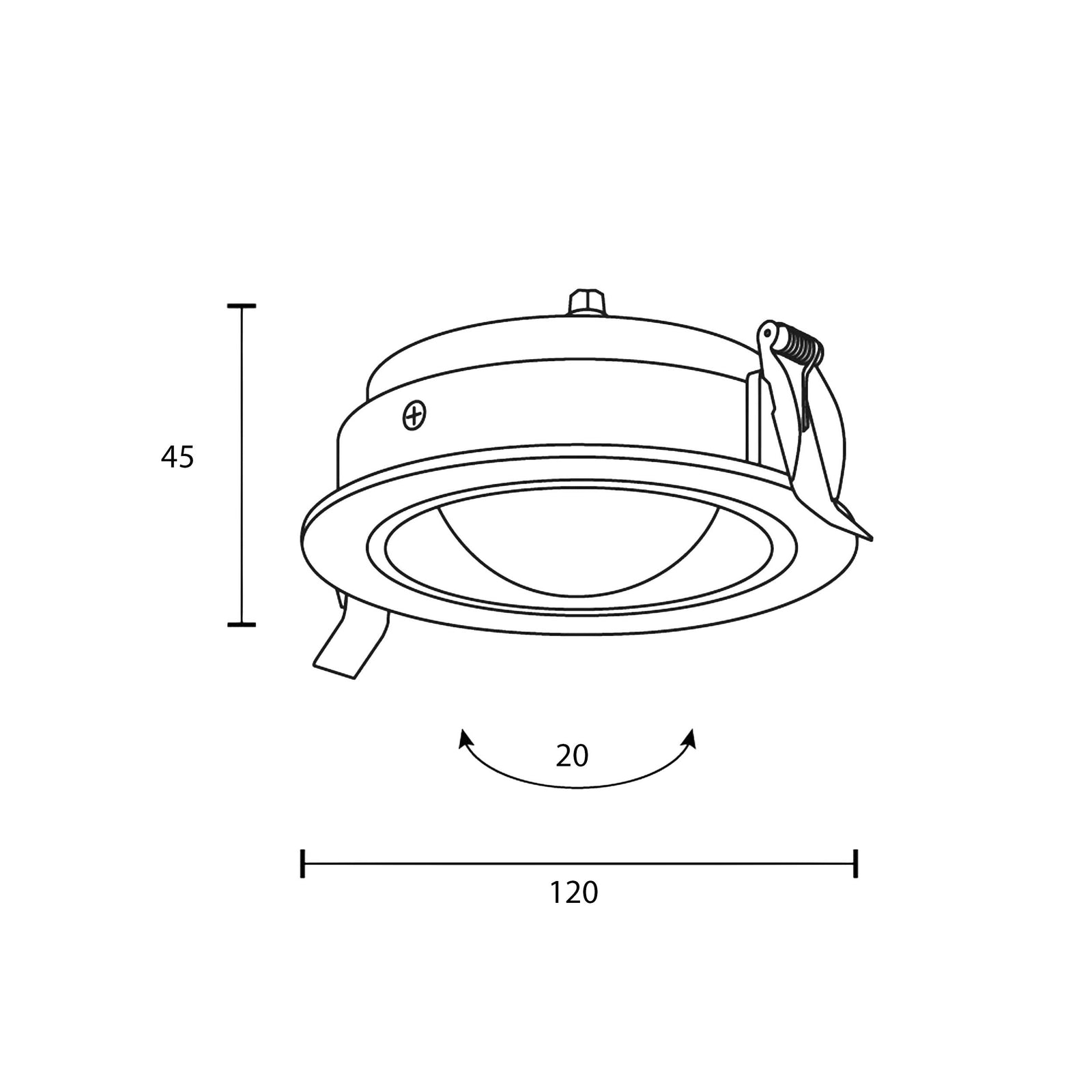 Maytoni Downlight Lens LED 3000K 12W 70° Einbau-Rundleuchte 