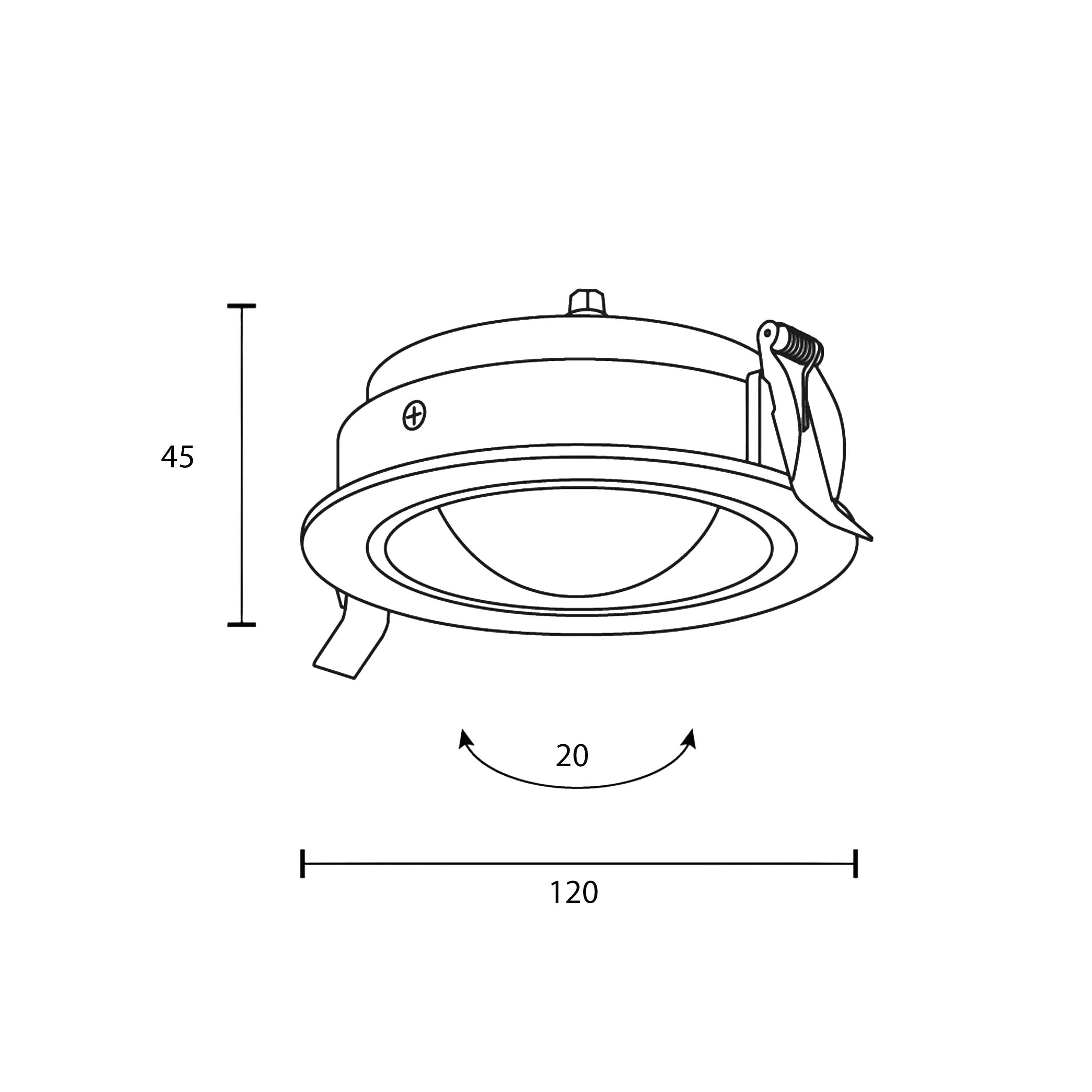 Maytoni Downlight Lens LED 3000K 12W 70° Einbau-Rundleuchte 