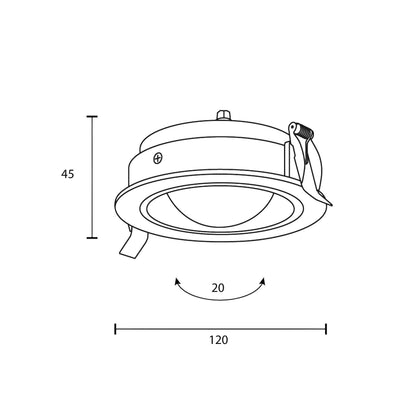 Maytoni Downlight Lens LED 3000K 12W 70° Einbau-Rundleuchte 