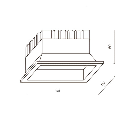 Maytoni Downlight Okno LED 100° Einbau-Quadratleuchte 