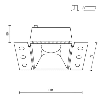 Maytoni Downlight Share GU10, quadratische Einbauleuchte 