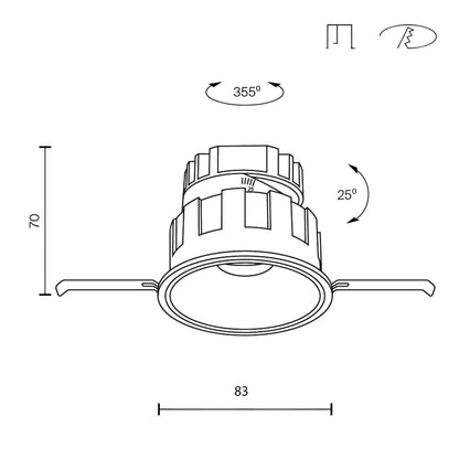 Maytoni Downlight Wise LED 36° Einbau-Rundleuchte 