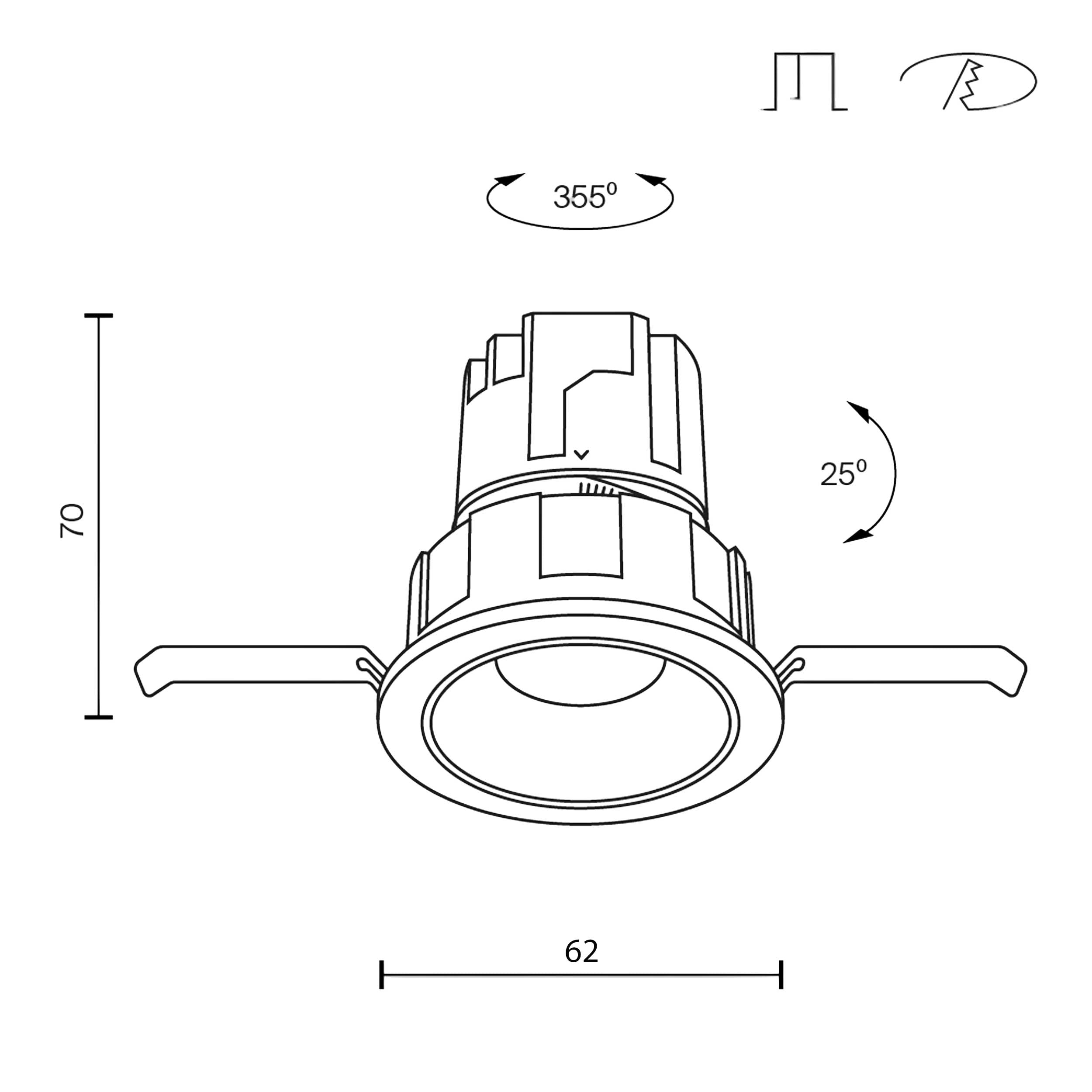 Maytoni Downlight Wise LED 36° Einbau-Rundleuchte 