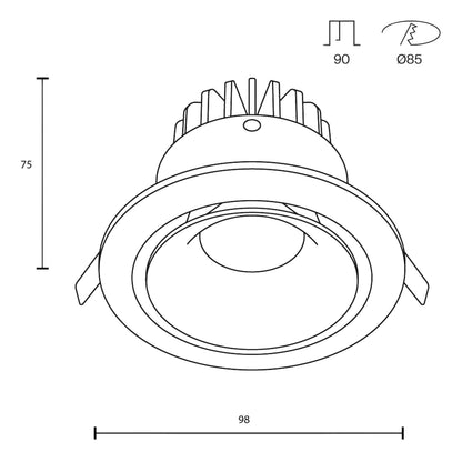 Maytoni Downlight Yin LED 12 W 60° Einbau-Rundleuchte 