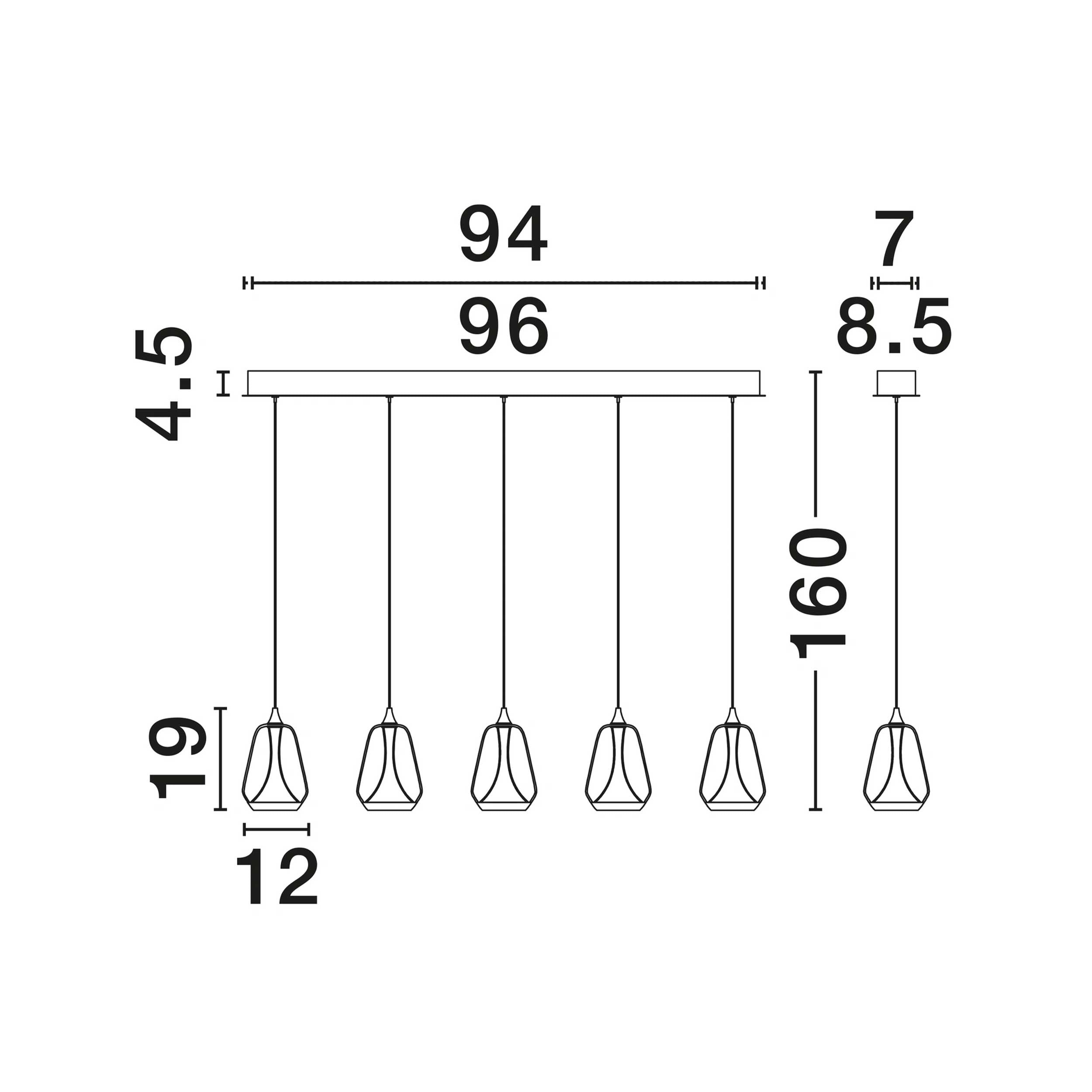 Nova Luce Alish LED Hängeleuchte  längs