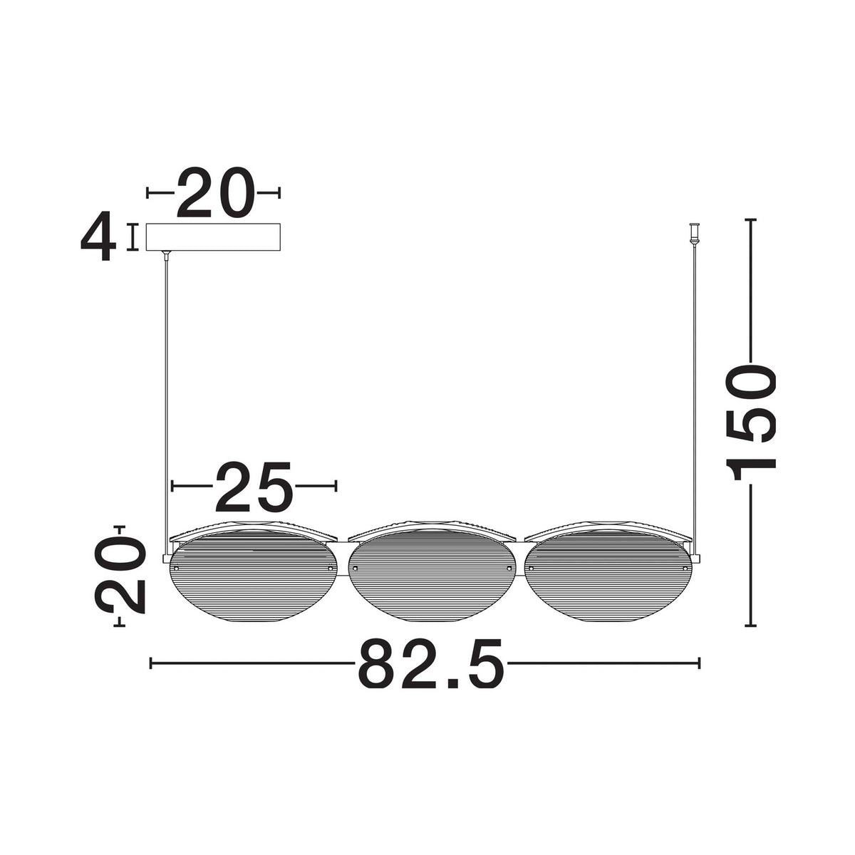 Nova Luce Noir LED-Hängeleuchte, länglich