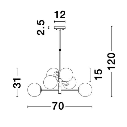 Nova Luce Impero G9 závěsné svítidlo lustr