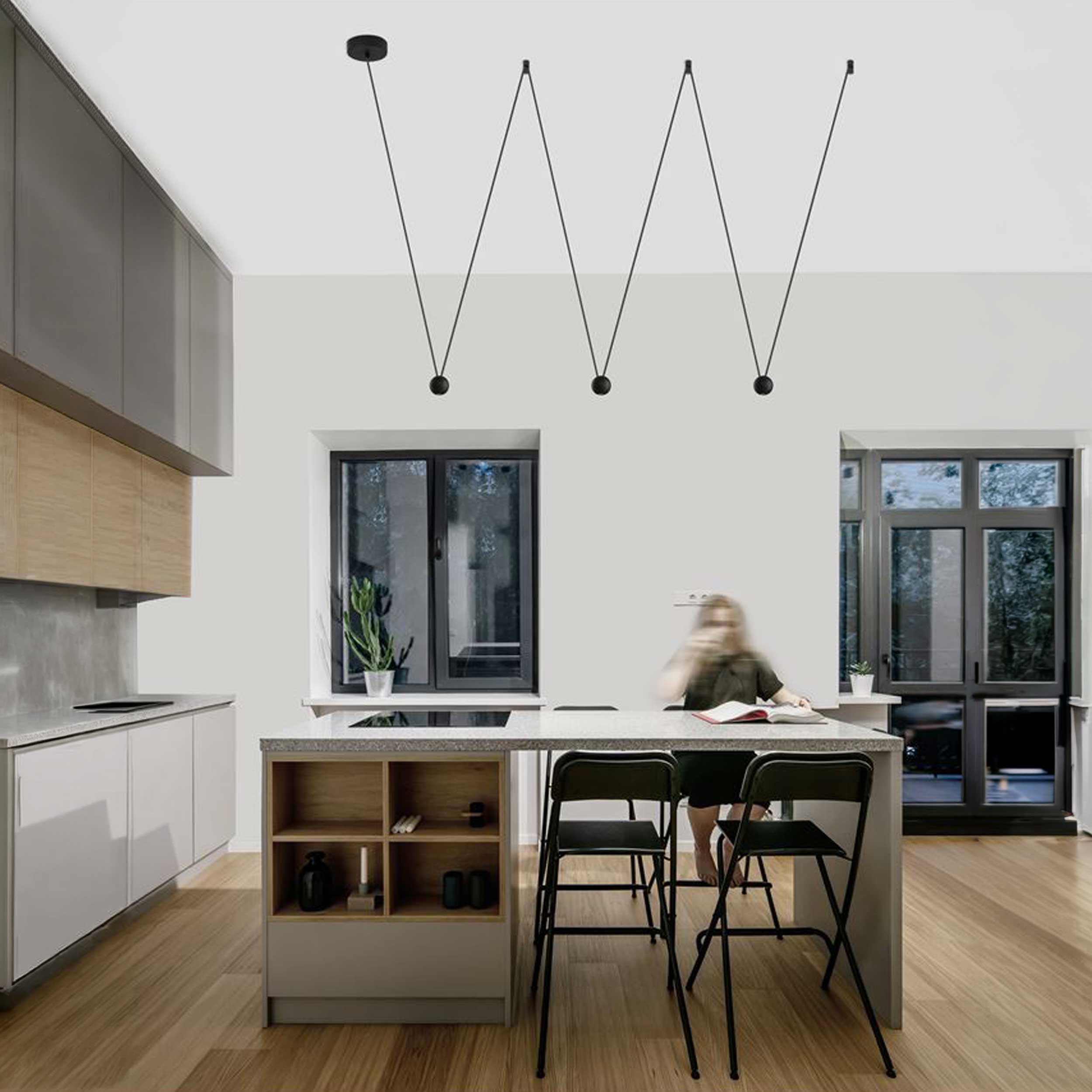 Nova Luce Nocci LED Hängeleuchte mit Seilführung
