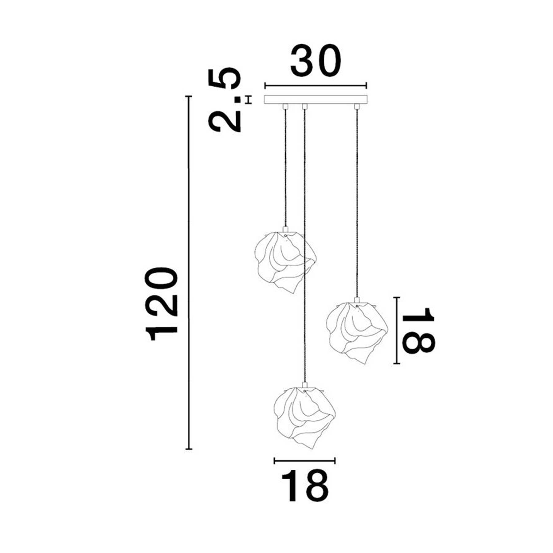 Nova Luce Odelle E14 závěsné skleněné svítidlo