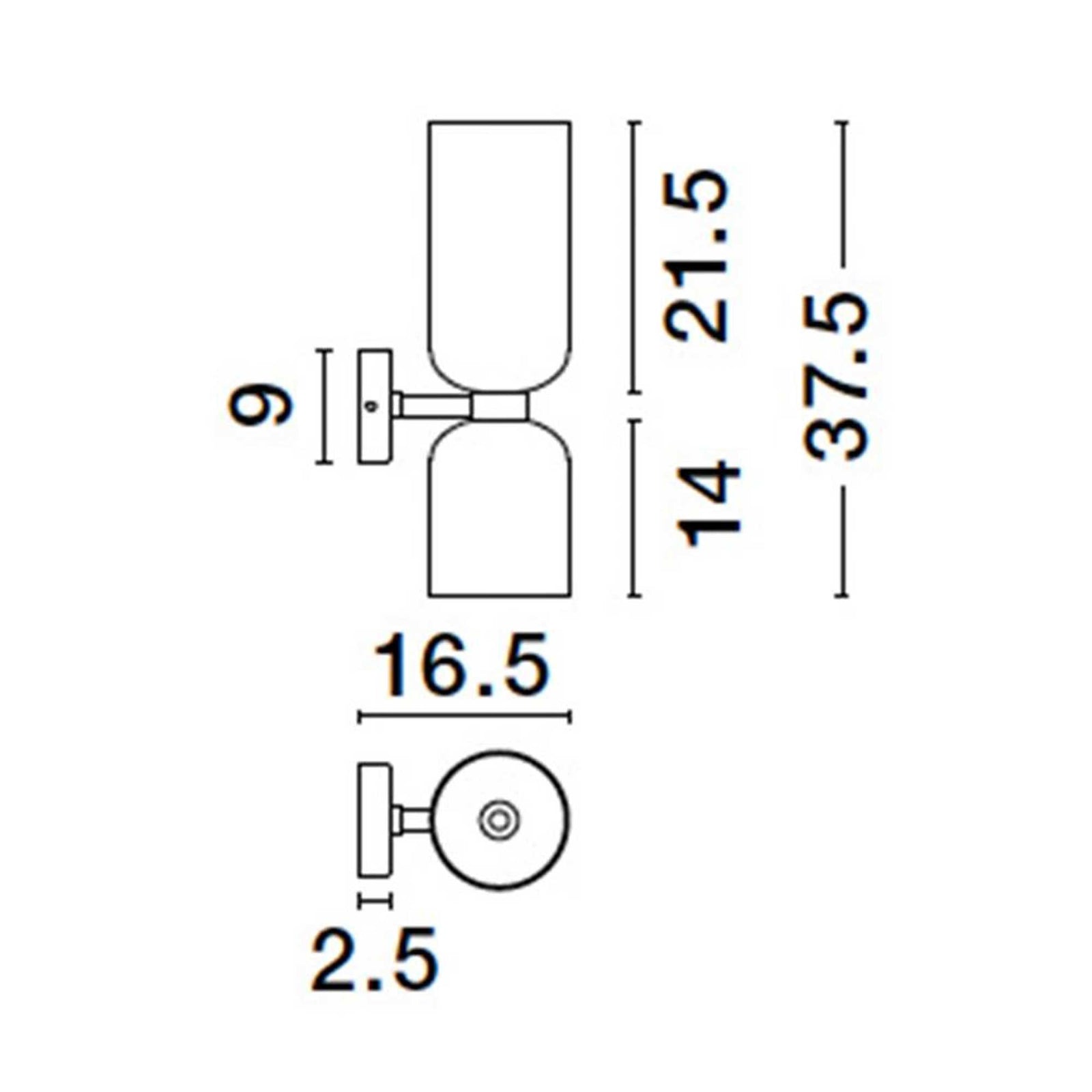 Nova Luce Palmer E27 Glas-Wandleuchte