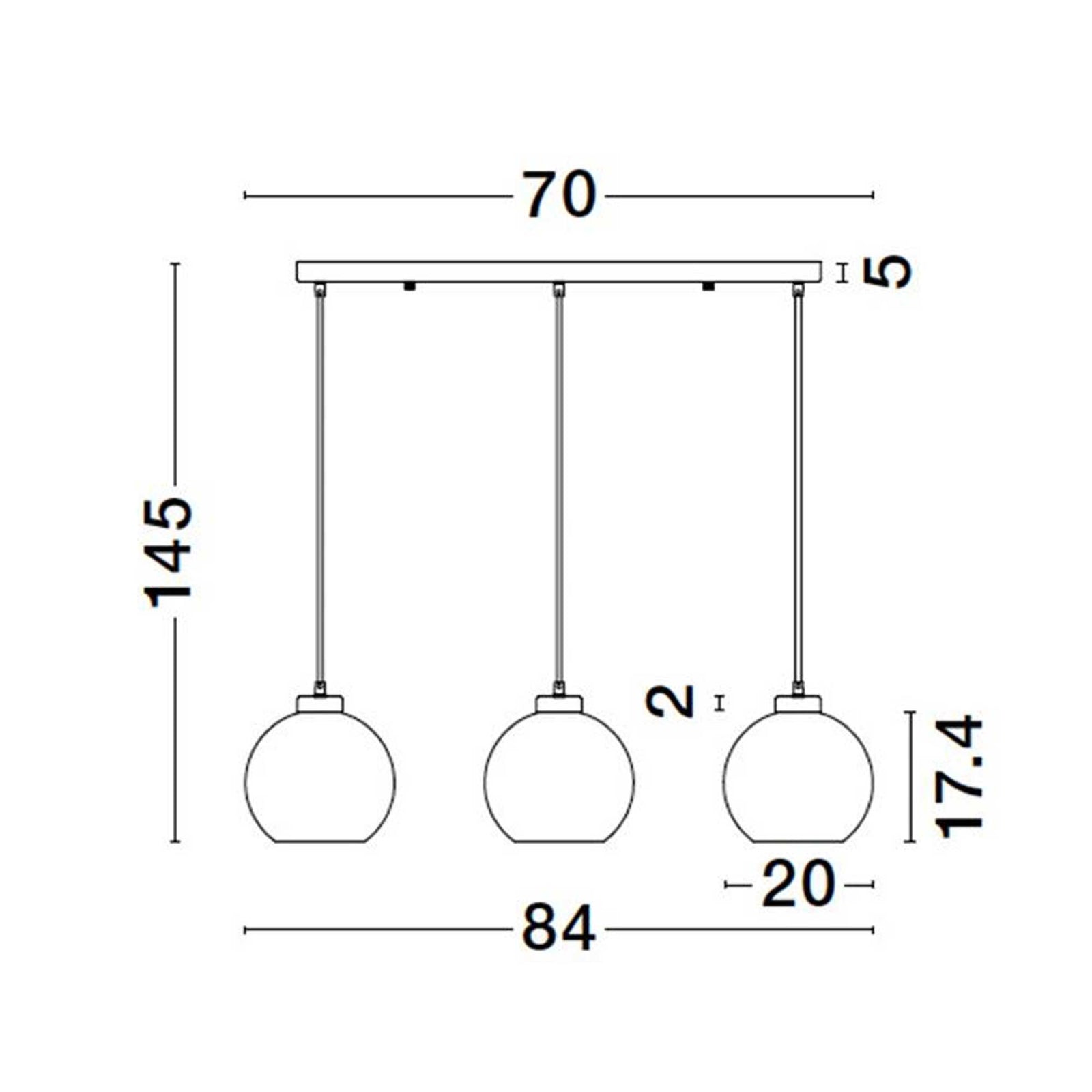 Nova Luce Palmer E27 Glas-Pendelleuchte längs