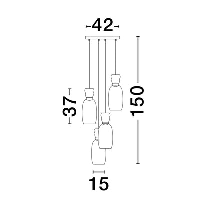 Nova Luce Pluma LED skleněné závěsné svítidlo