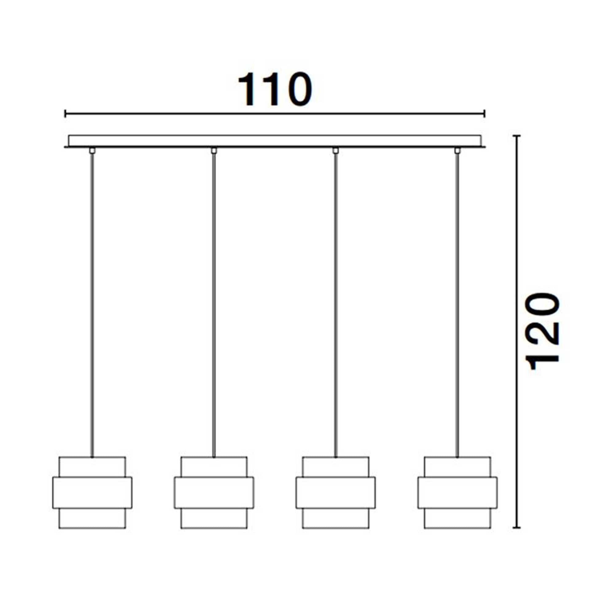 Nova Luce Sianna E27  aus Glas in Längsrichtung