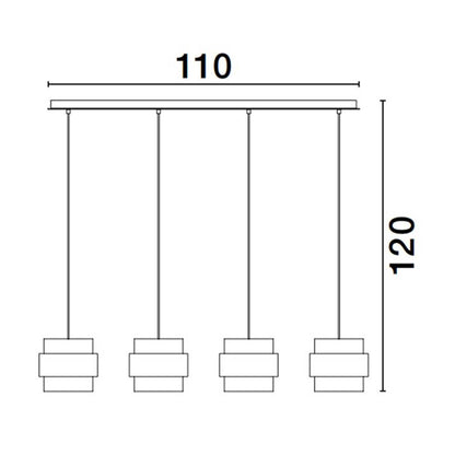 Nova Luce Sianna E27  aus Glas in Längsrichtung