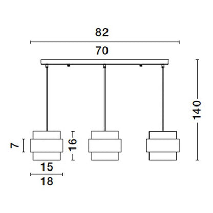 Nova Luce Sianna E27  aus Glas in Längsrichtung