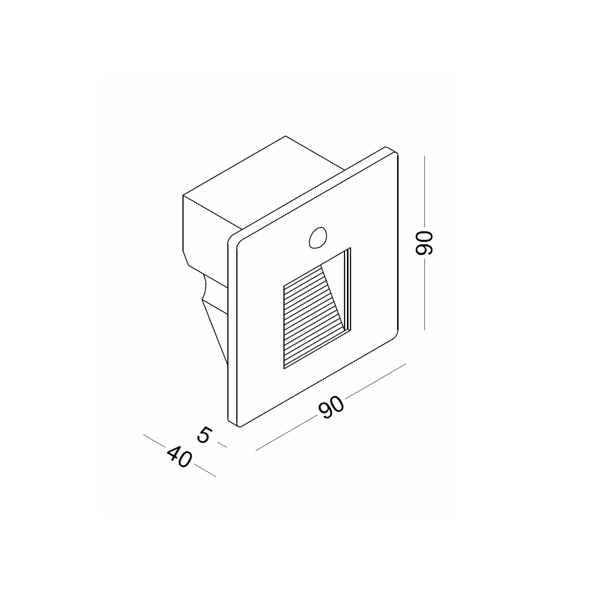 Ascend LED schodišťové zápustné svítidlo s pohybovým senzorem