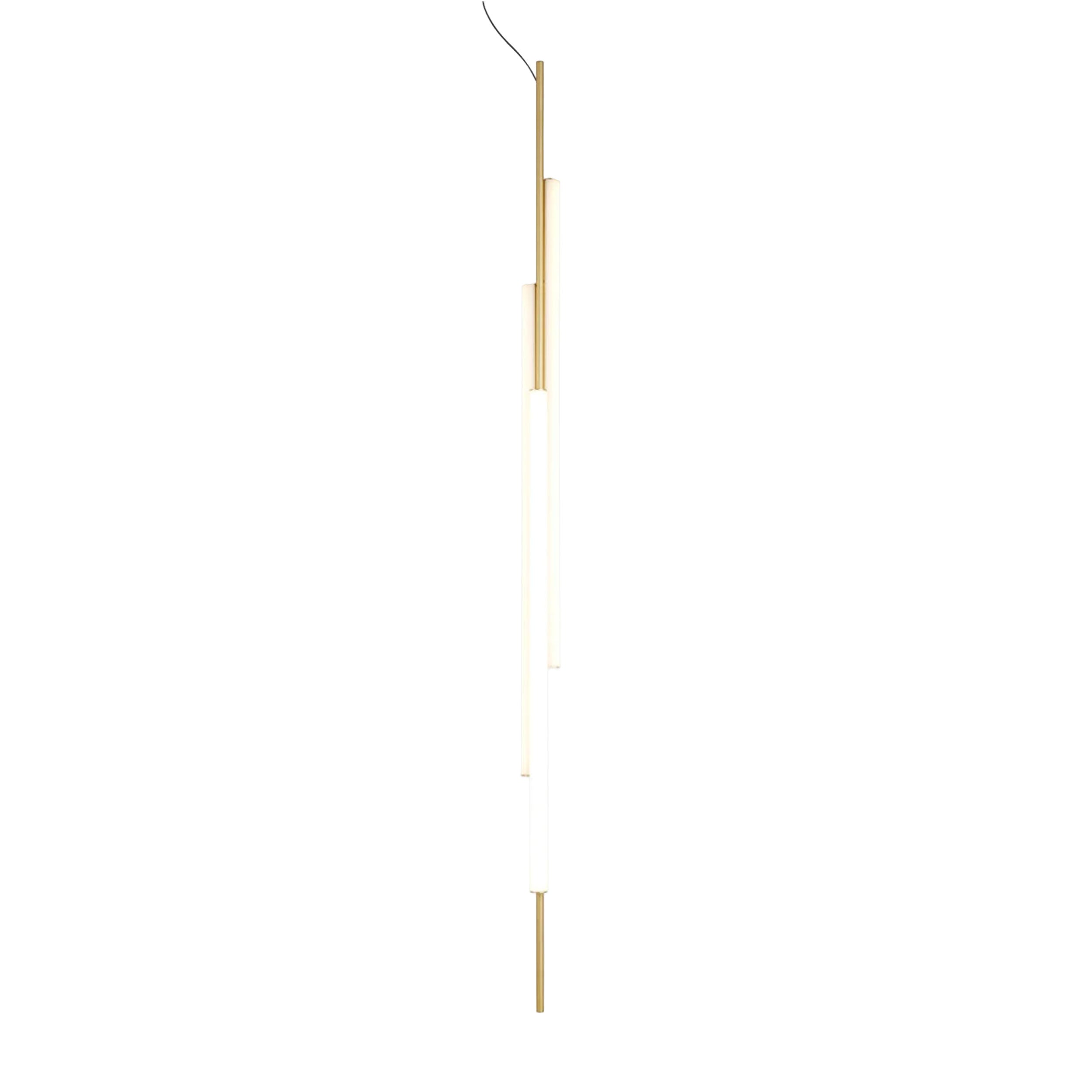 Marset Ambrosia V3 LED goldene, Einbau-Hängeleuchte, vertikal 