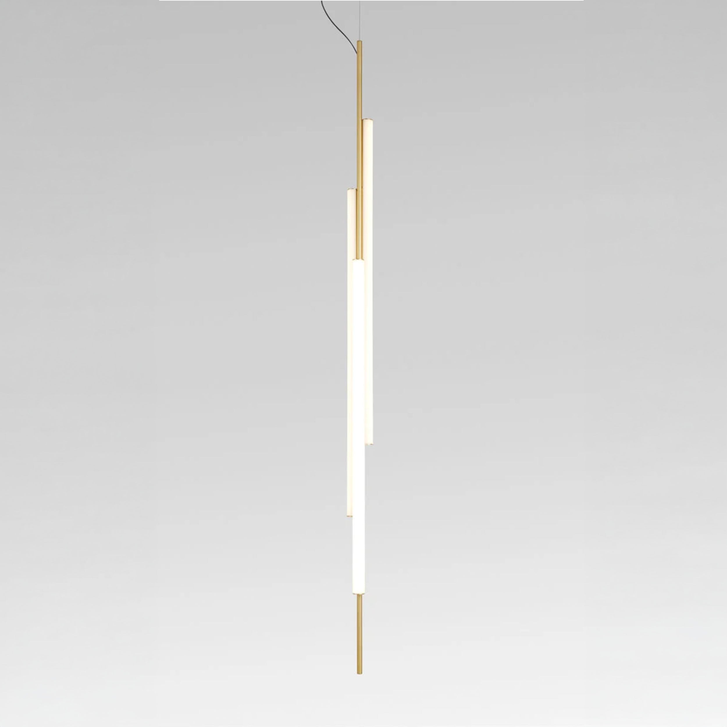 Marset Ambrosia V3 LED goldene, Einbau-Hängeleuchte, vertikal 