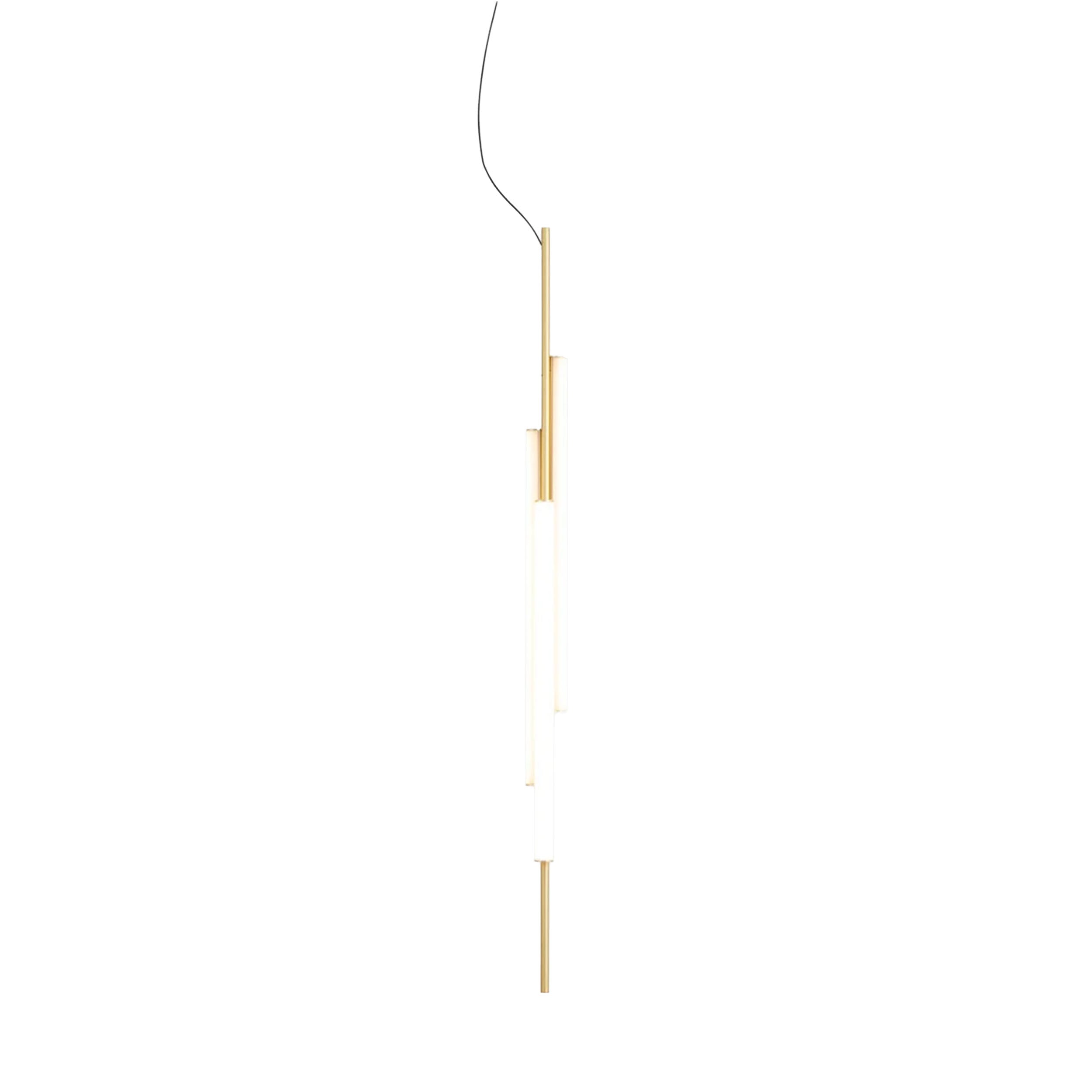 Marset Ambrosia V3 LED goldene, Einbau-Hängeleuchte, vertikal 