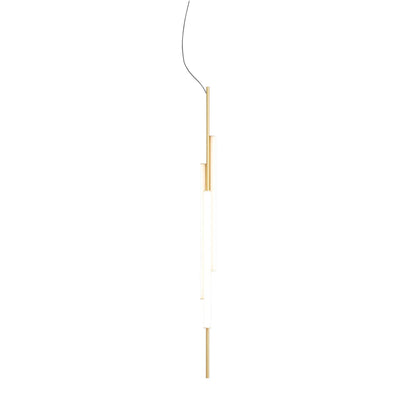Marset Ambrosia V3 LED goldene, Einbau-Hängeleuchte, vertikal 