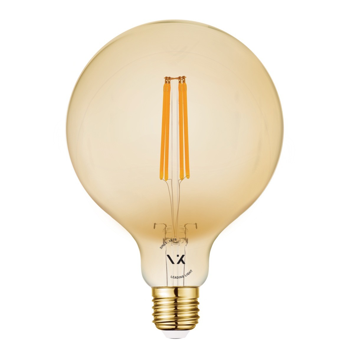 LED-Glühbirne VK Light Globo Filament Amber E27 ø125 2200K 7W dimmbar