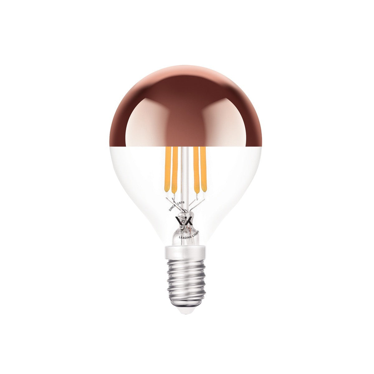 LED-Glühbirne VK Light Mini Globe Filament Pink Copper E14 2700 K 4,5 W dimmbar