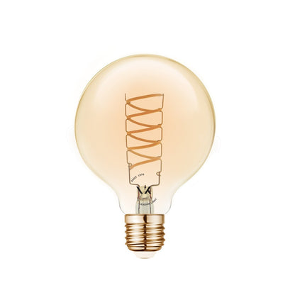 LED-Glühbirne VK Light Spiral Filament Amber-G80 E27 2200 K 4,5 W, dimmbar