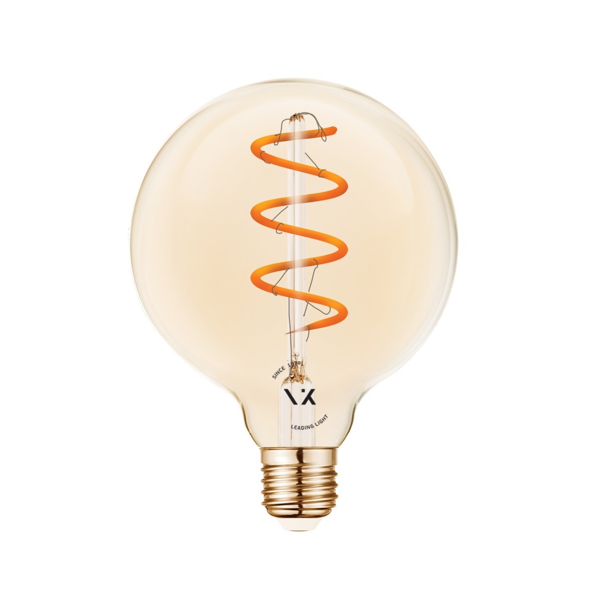 LED-Glühbirne VK Light Spiral Filament Amber-G95 E27 2200 K 4,5 W, dimmbar