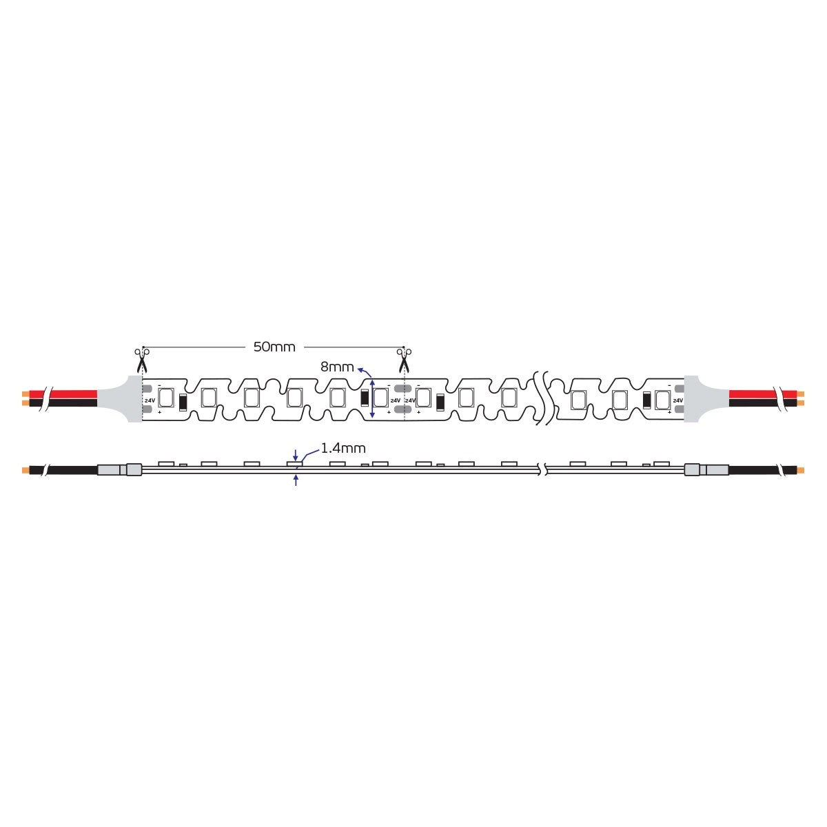 LED-Seitenleiste S-Type 24V CRI90 IP20 RGB (5 m)