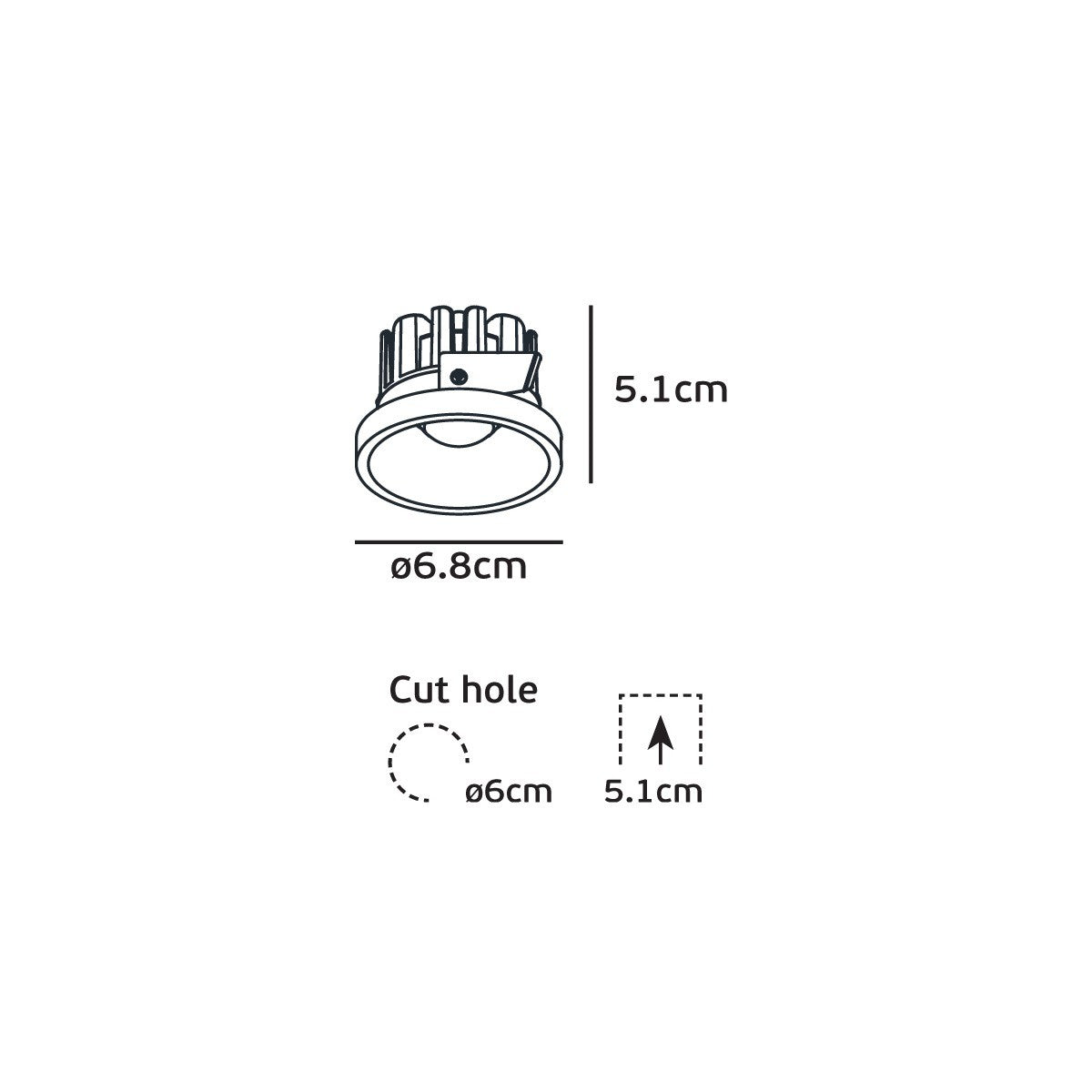 VK Light Poc LED Einbauleuchte  IP44