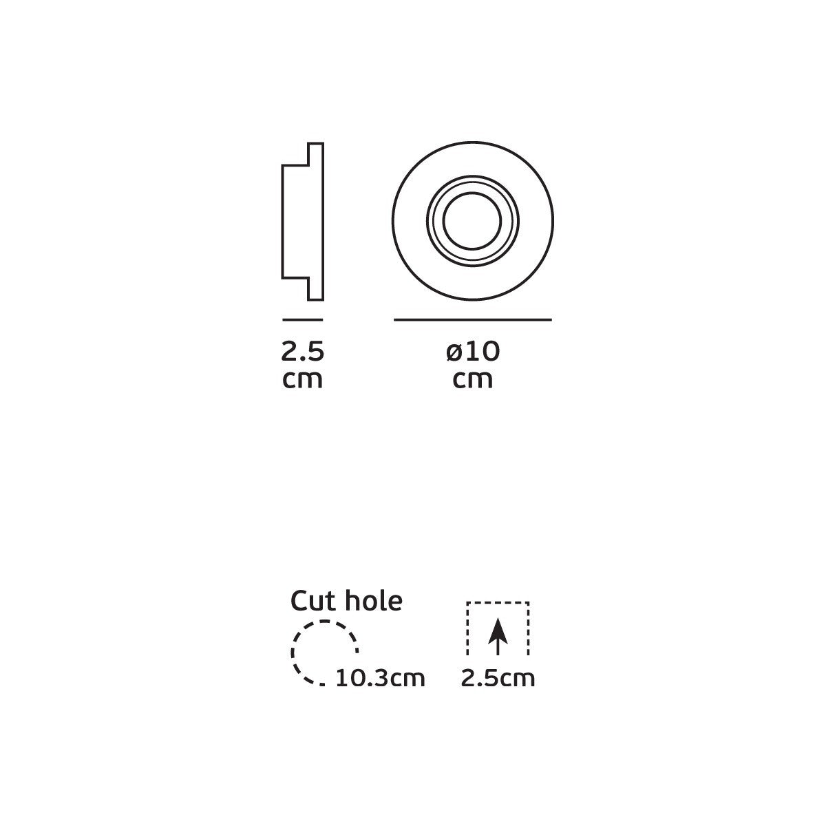 VK Light Downlight, Gips-Einbauleuchte GU10  rund
