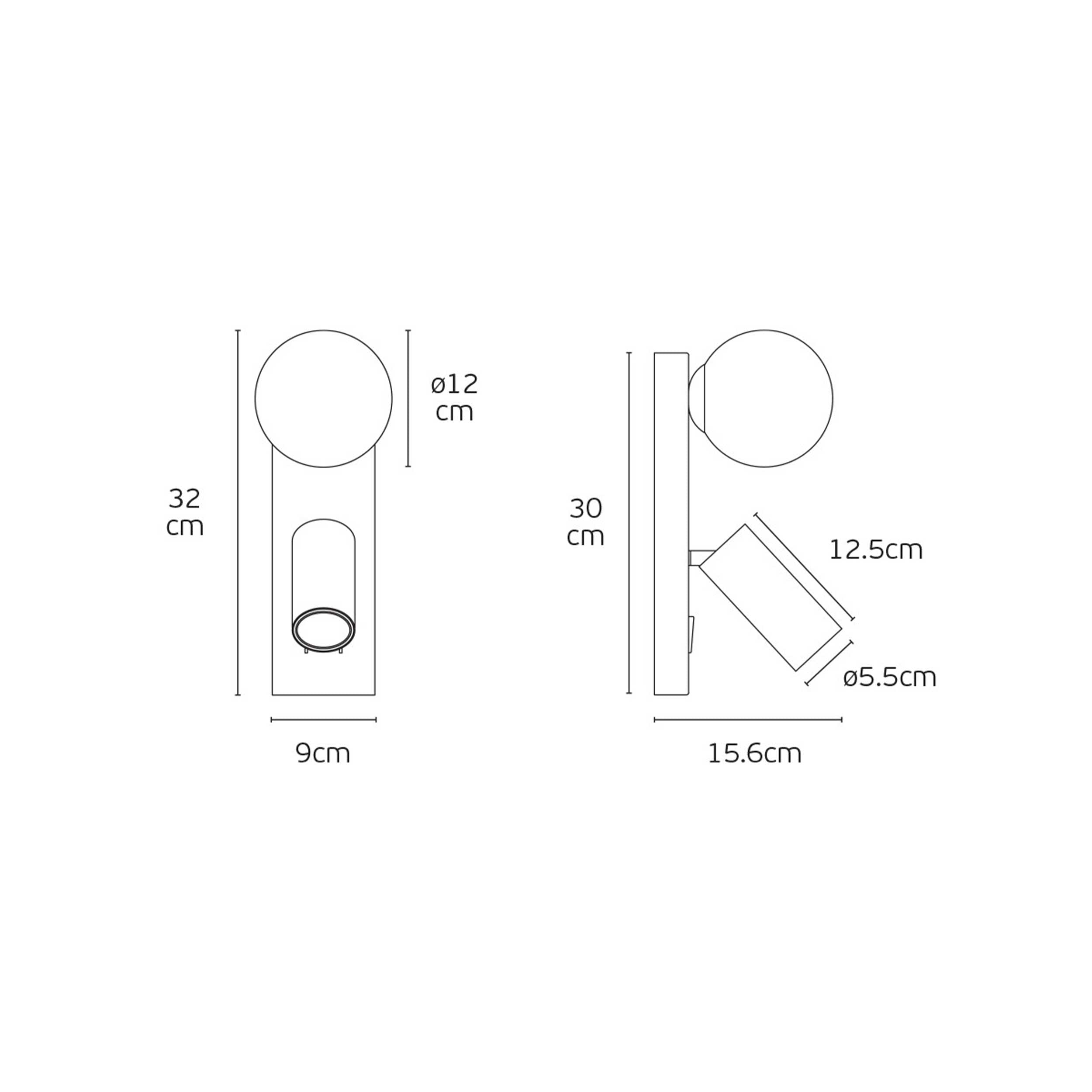 VK Light Nero G9+GU10 Wandleuchte  für das Bett