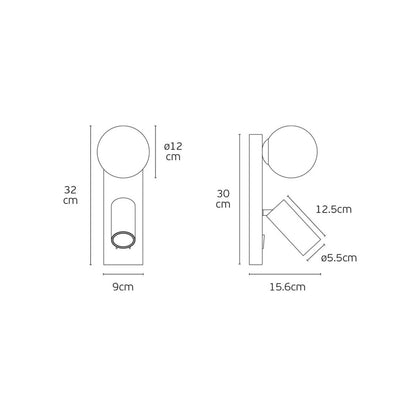 VK Light Nero G9+GU10 Wandleuchte  für das Bett