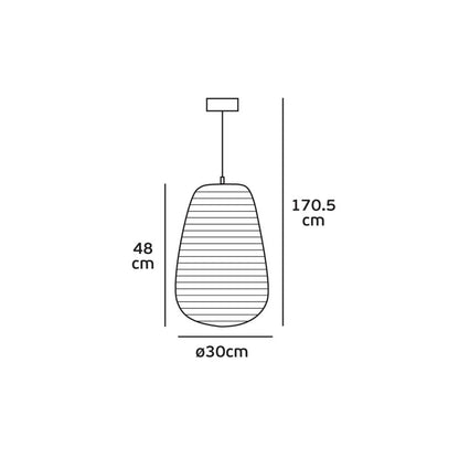 VK Light Noem E27 Hängeleuchte aus Papier  oval