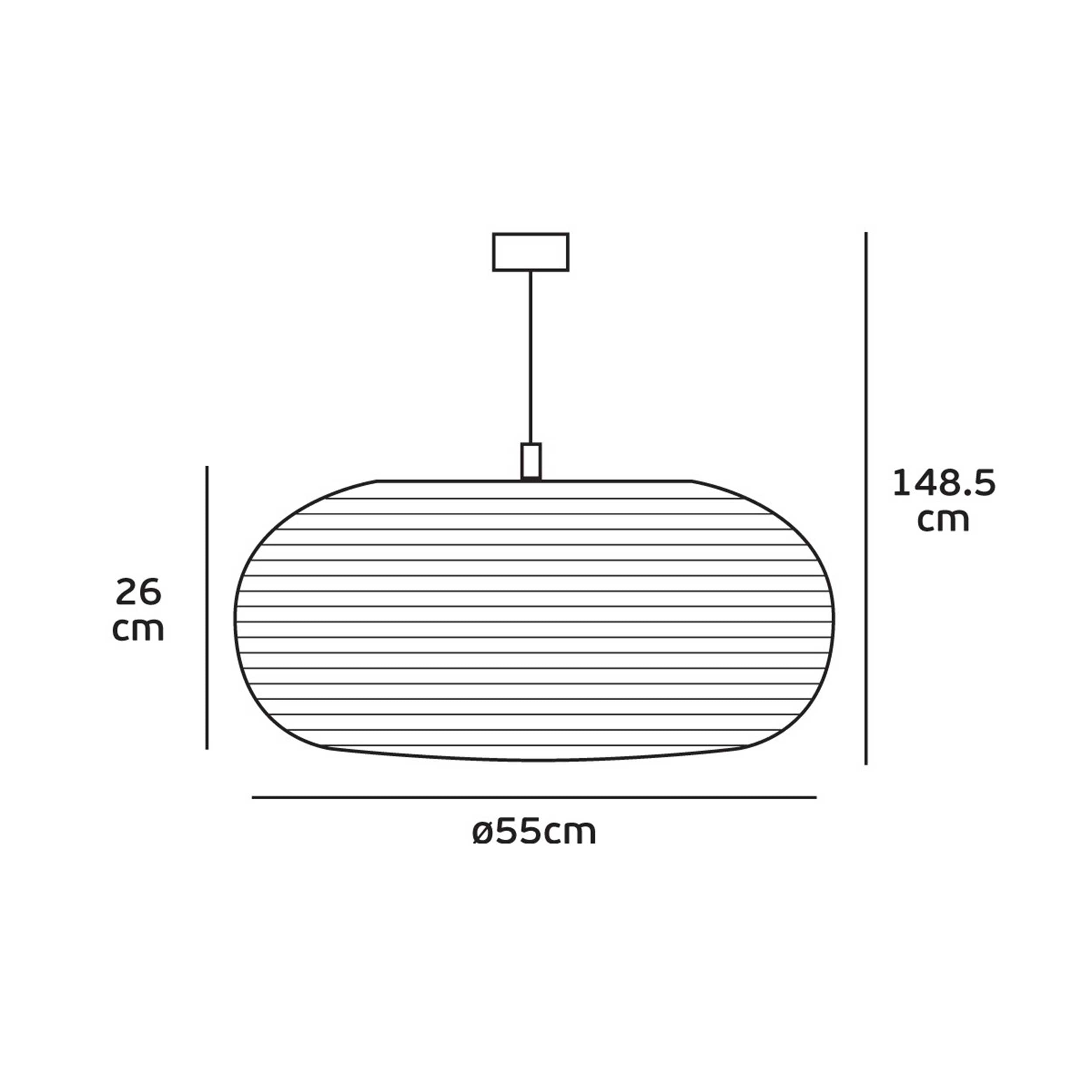 VK Light Noem E27 Hängeleuchte aus Papier  oval