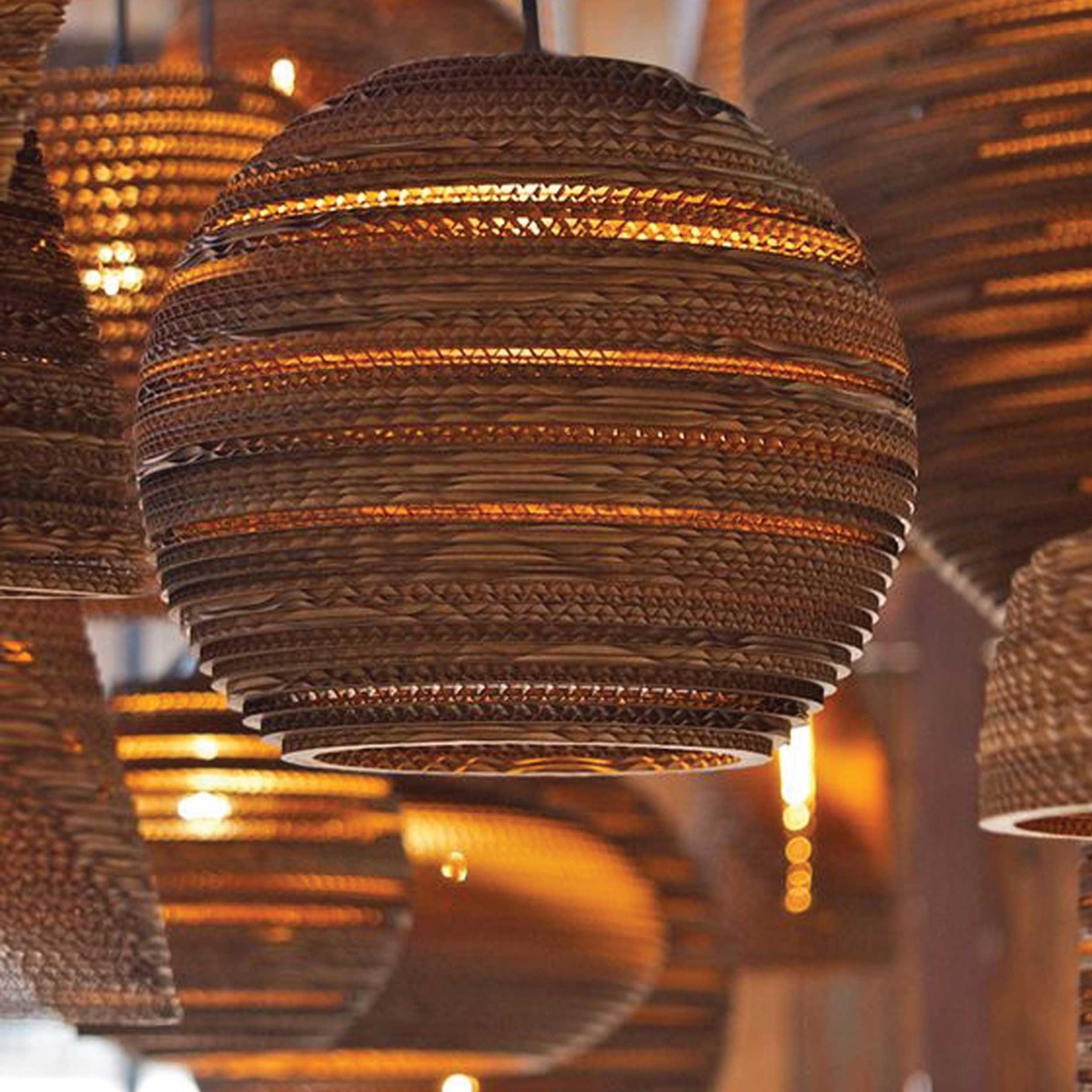 VK Light Noem E27 Hängeleuchte aus Papier  oval