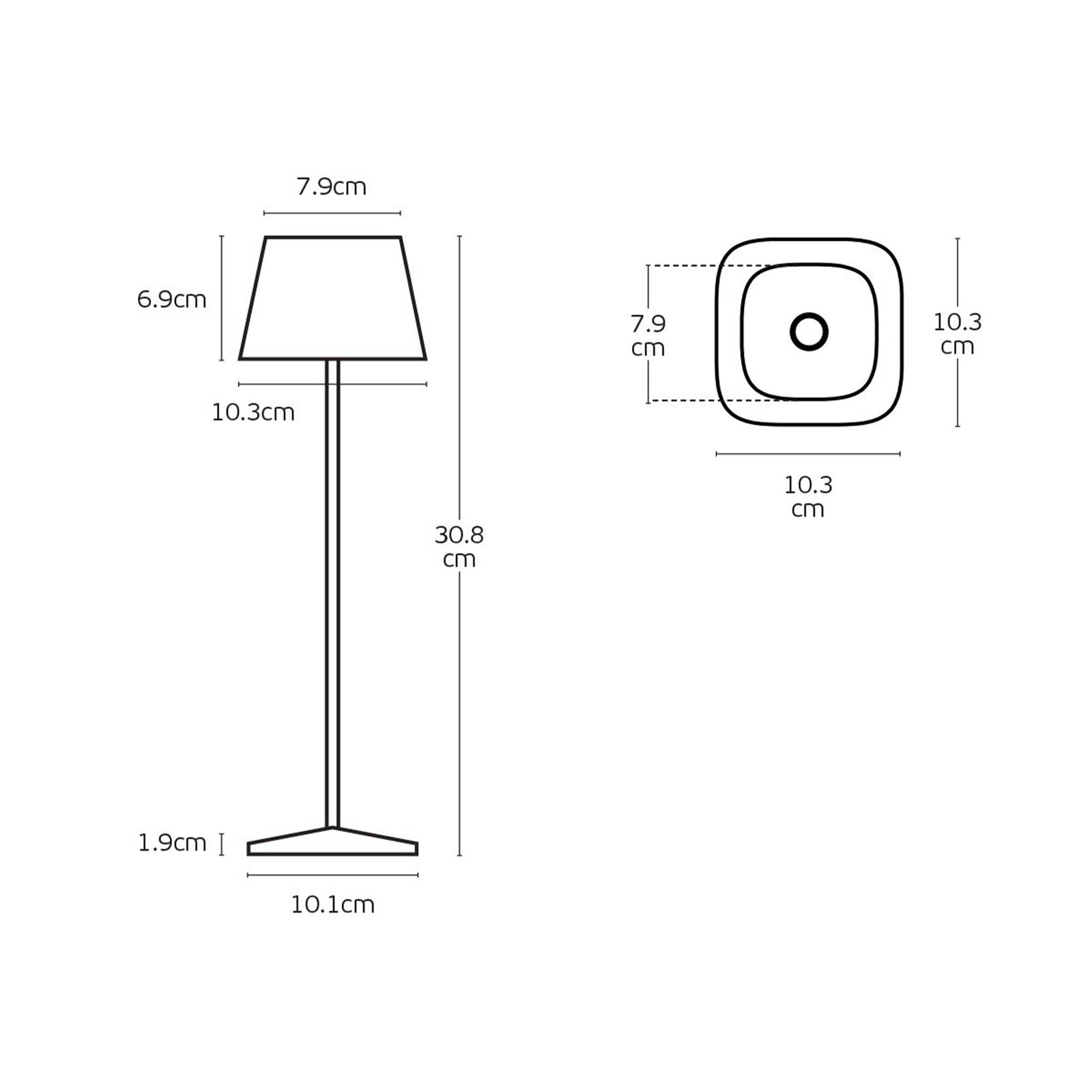 VK Light Opos LED tragbare Tischleuchte <i data-tl='ACE62D1B'>IP65 eckig