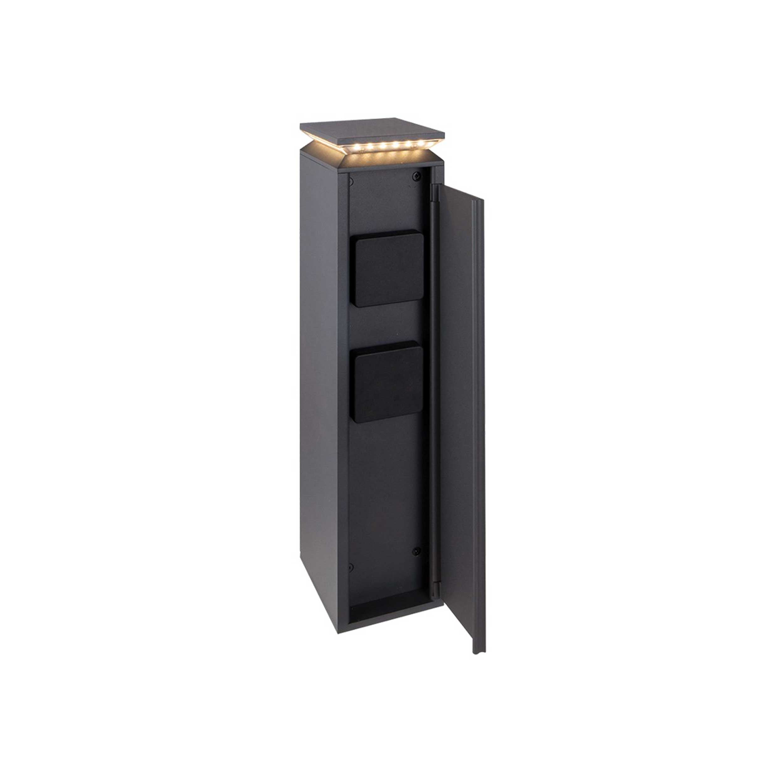 VK Light Run LED-Säulenleuchte mit Schuko-Steckdosen, Schutzart IP54