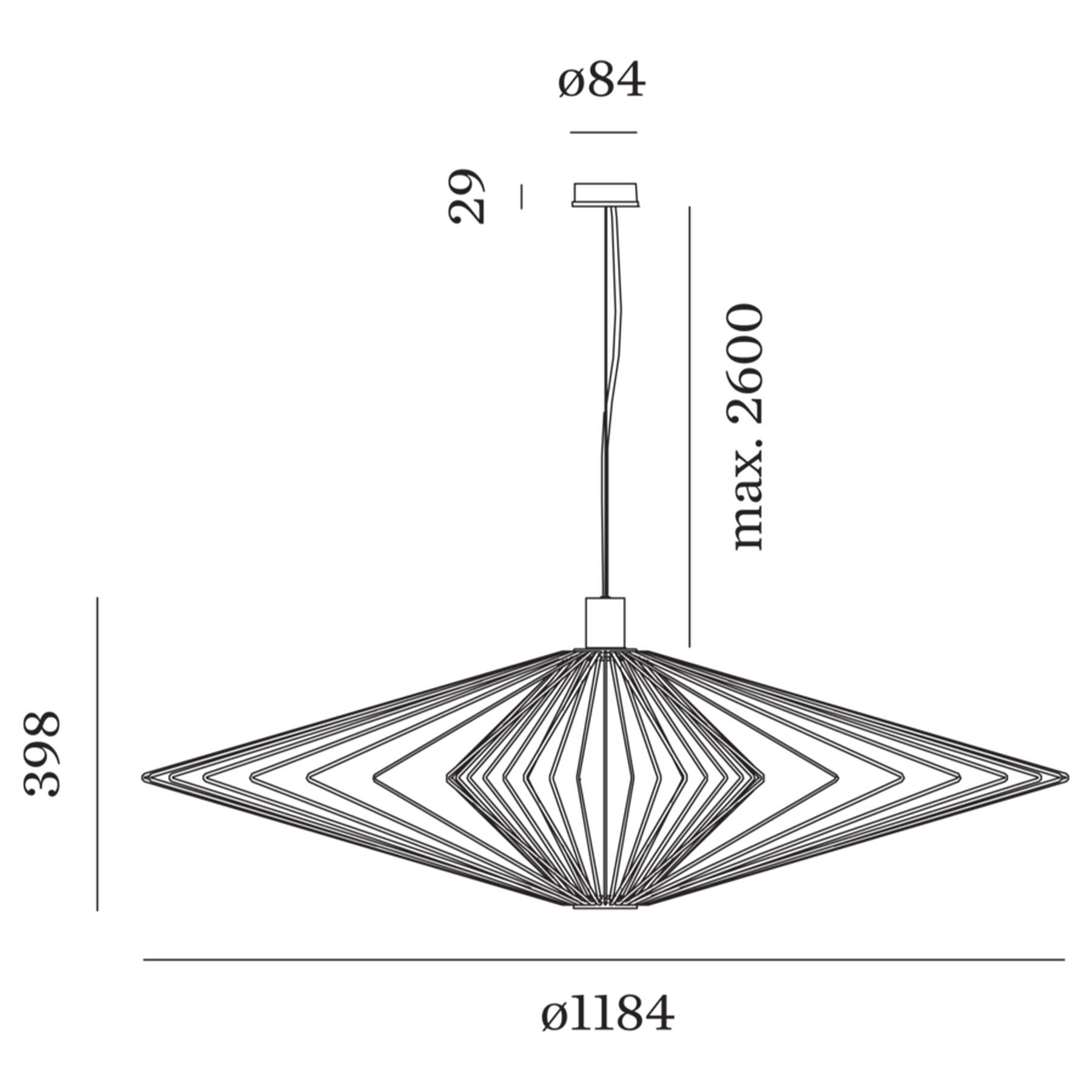 Wever and Ducré Wiro Diamond 3.0 závěsné svítidlo
