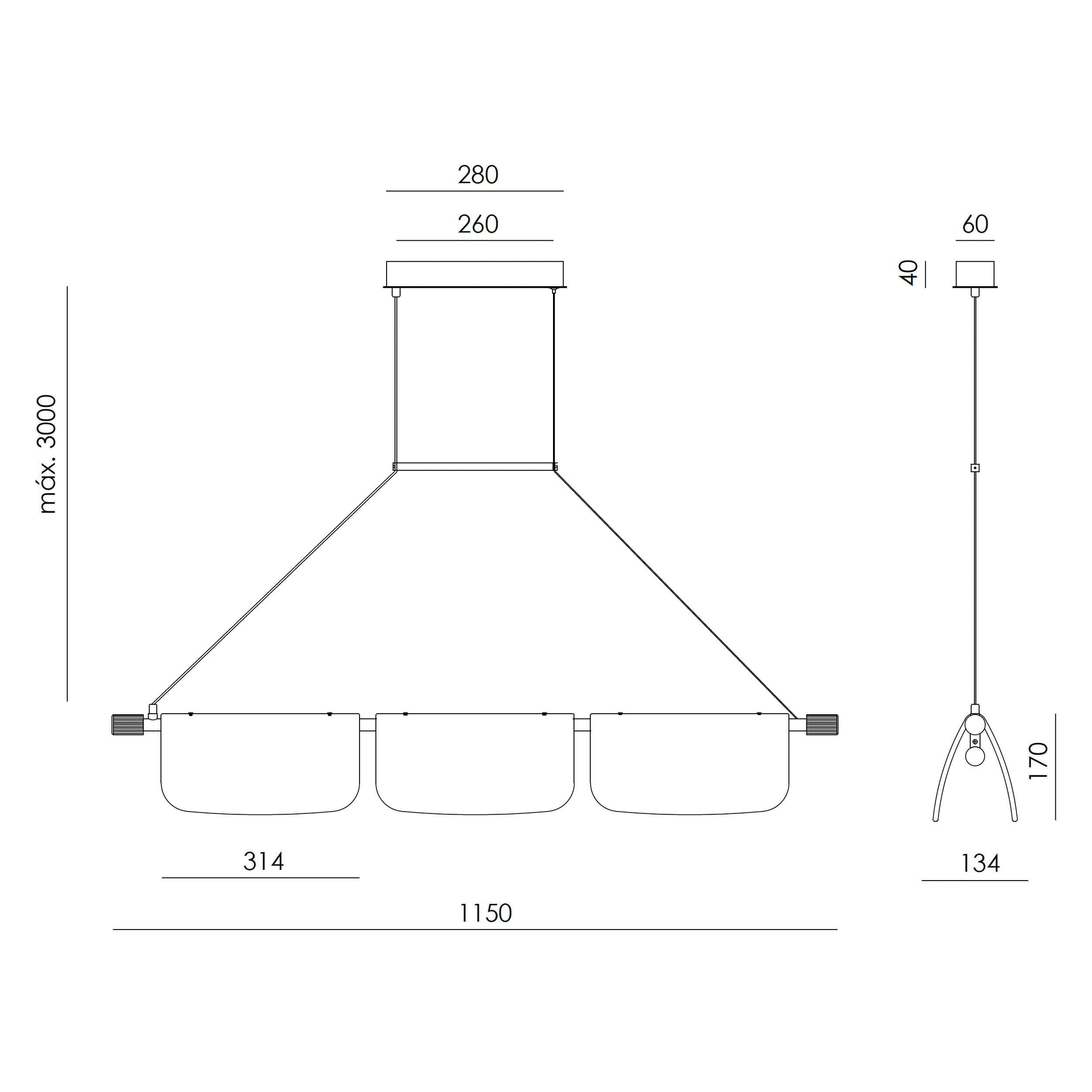 Aromas Lida Trio LED Hängeleuchte 