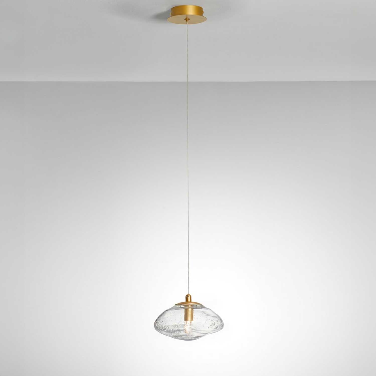 Nova Luce King G9 skleněné závěsné svítidlo zlaté