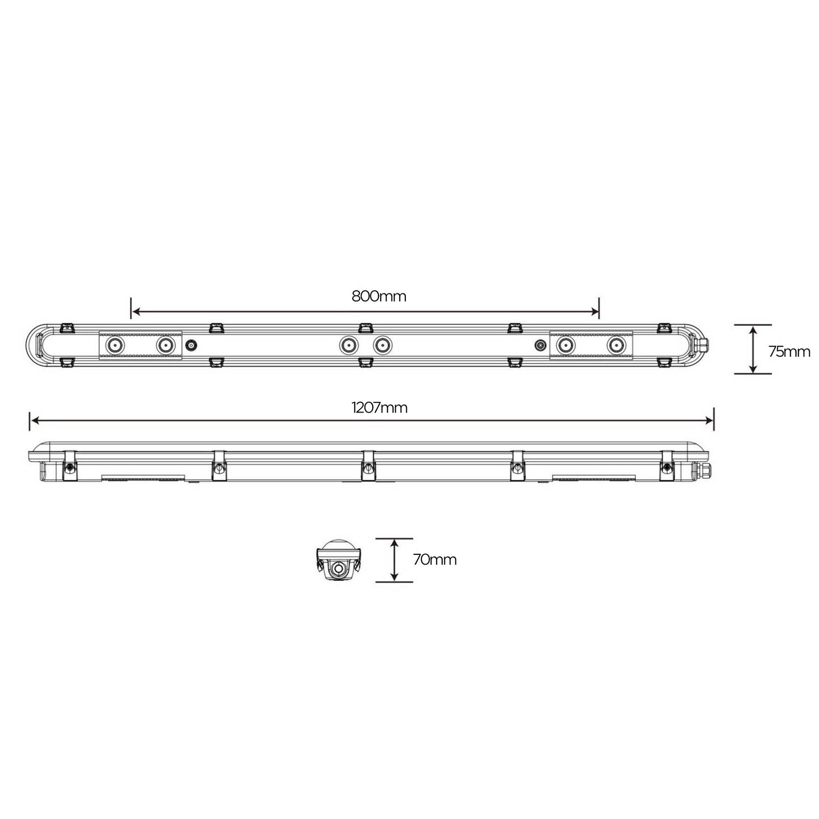 Staubdichte LED-Industrieleuchte 1200mm IP66