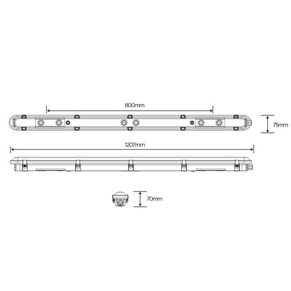 Staubdichte LED-Industrieleuchte 1200mm IP66