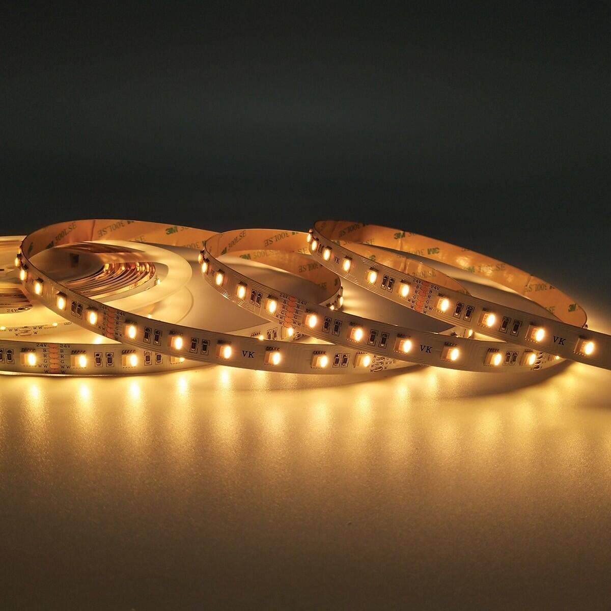 LED RGB+CCT 24 V 18 W/m CRI90 IP20 2400 K–6000 K (5 m)